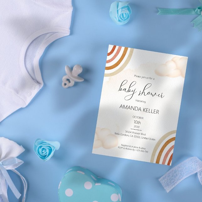 Invitación en Baby Shower del Boho Rainbow (Subido por el creador)