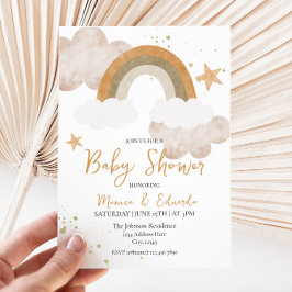 Invitación en Baby Shower del Boho Rainbow