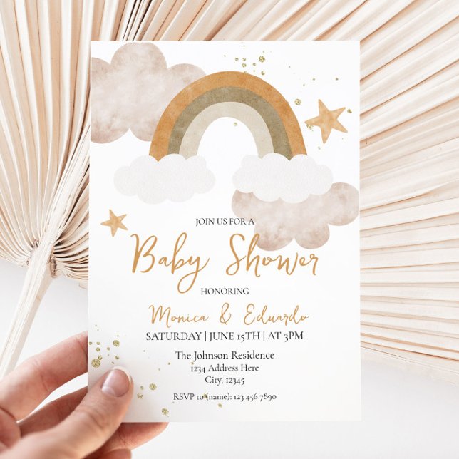 Invitación en Baby Shower del Boho Rainbow (Subido por el creador)