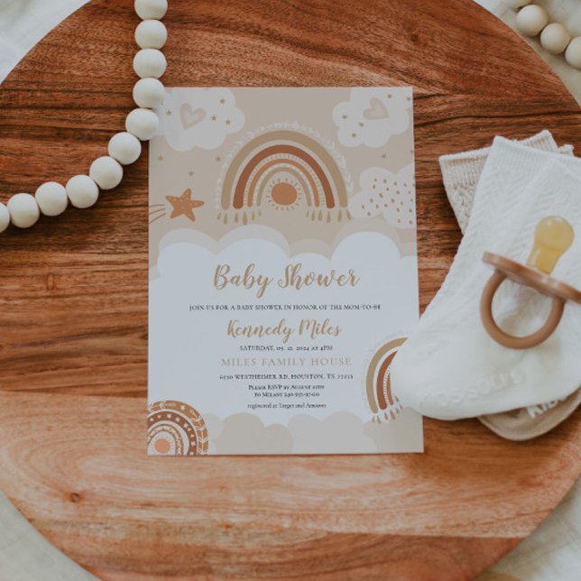 Invitación en Baby Shower del Boho Rainbow (Subido por el creador)