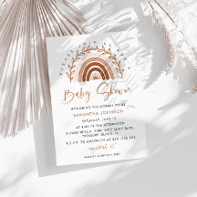 Invitación en Baby Shower del Boho Rainbow