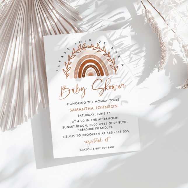 Invitación en Baby Shower del Boho Rainbow (Subido por el creador)