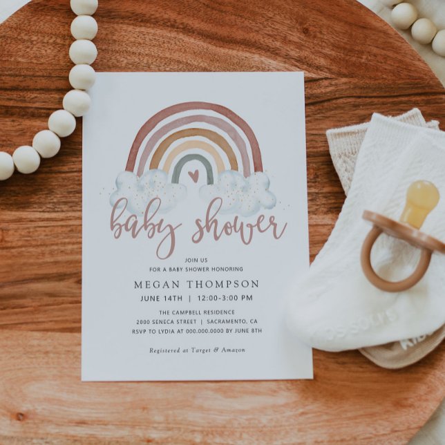 Invitación en Baby Shower del Boho Rainbow (Subido por el creador)