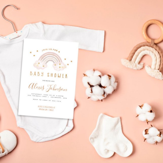 Invitación en Baby Shower del Boho Rainbow (Subido por el creador)