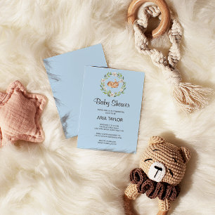 Invitación en Baby Shower del niño venado con sueñ