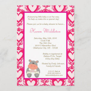 Invitación en Baby Shower para animales del zoológ