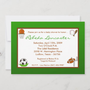 Invitación en Baby Shower para deportes de niños 5
