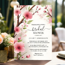 Invitación En Bamboo Pink Sakura Cherry Blossom Bridal Shower