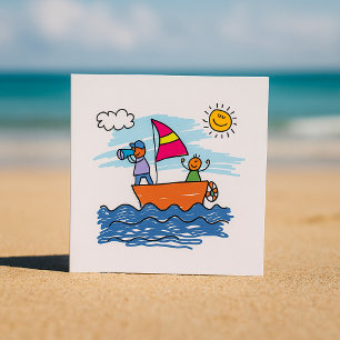 Invitación en barco de vela de Ilustracion