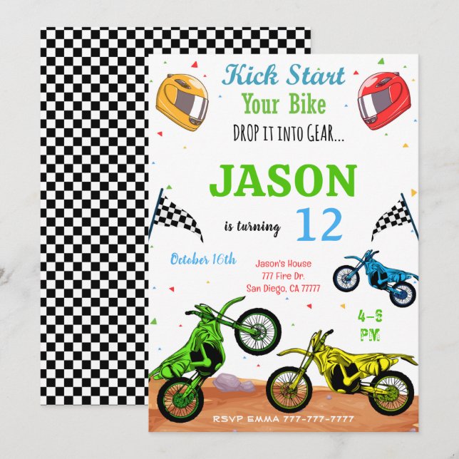 Invitación en bicicleta (Anverso / Reverso)