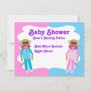 Invitación en blanco a los gemelos Chica y chico