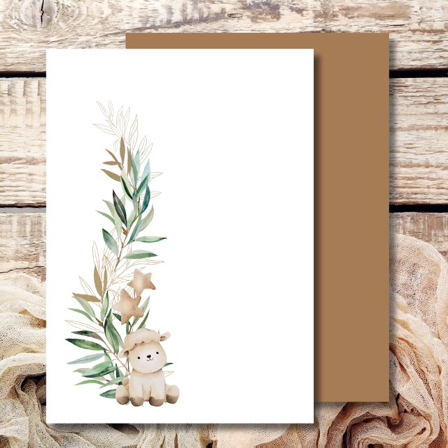 Invitación En Blanco Agrega Tu Propia Greenery Oveja Dulce (Subido por el creador)