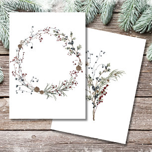 Invitación En blanco Agrega tu propia Winterberry Rustic Boho
