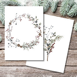 Invitación En blanco Agrega tu propia Winterberry Rustic Boho
