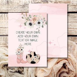 Invitación En blanco Agrega tu propio DIY Western Cowgirl Sad