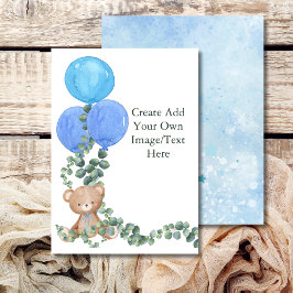 Invitación En blanco Agrega tu propio oso de niño globo eucal