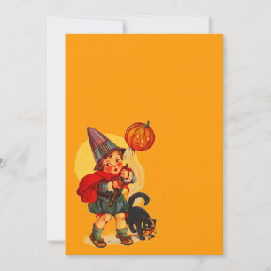 Invitación en blanco al gato de la bruja de Hallow