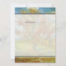 invitación en blanco, árbol rosa en flor