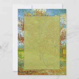 invitación en blanco, árbol rosa en flor