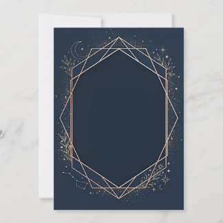 Invitación en Blanco Celeste Azul y Dorado