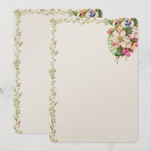 Invitación en blanco con ramo floral