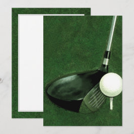 Invitación en blanco con tema de golf