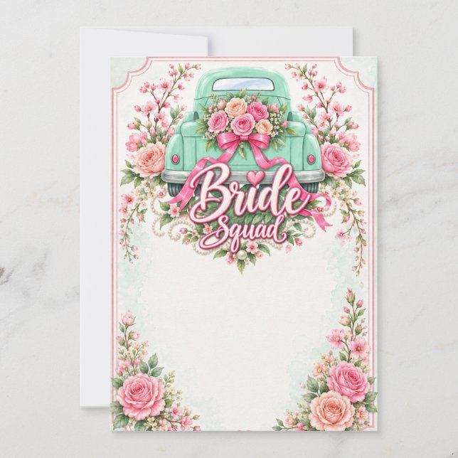 Invitación en Blanco de Camión Floral para Bride S (Anverso)