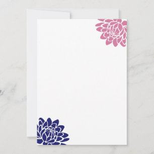 Invitación en blanco de flor de loto azul de zafir