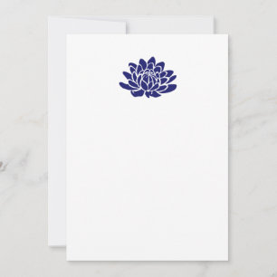 Invitación en blanco de flor de loto azul de zafir