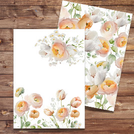 Invitación en blanco de la flor de los tulipanes d
