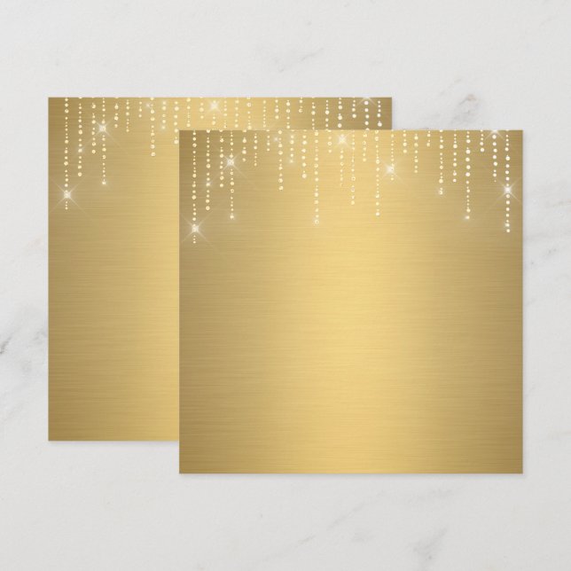 Invitación en blanco de patrón de purpurina (Anverso / Reverso)