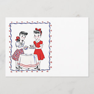 Invitación en blanco del Fiesta de té BFF de Vinta