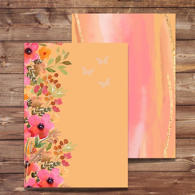 Invitación en blanco DIY Flores de jardín rosado (Subido por el creador)