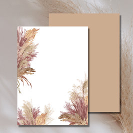 Invitación en blanco DIY Pampas Grass Dark Mauve P