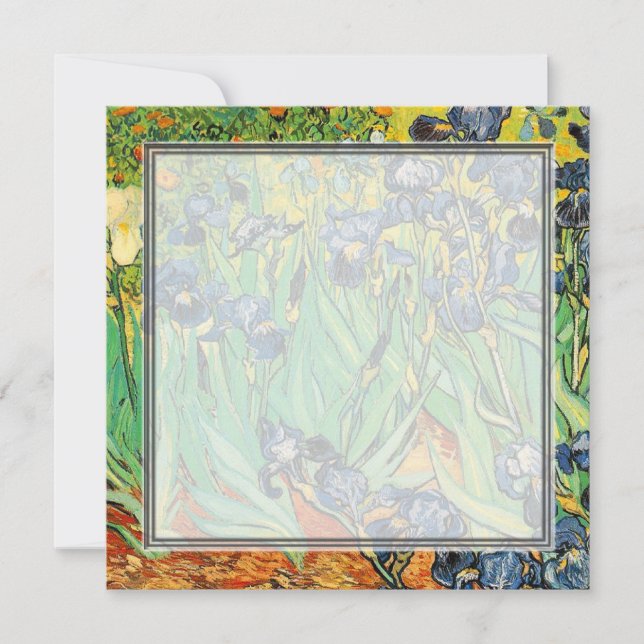 invitación en blanco, Iris de Van Gogh (Anverso)