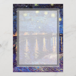 invitación en blanco, noche estrellada de Van Gogh