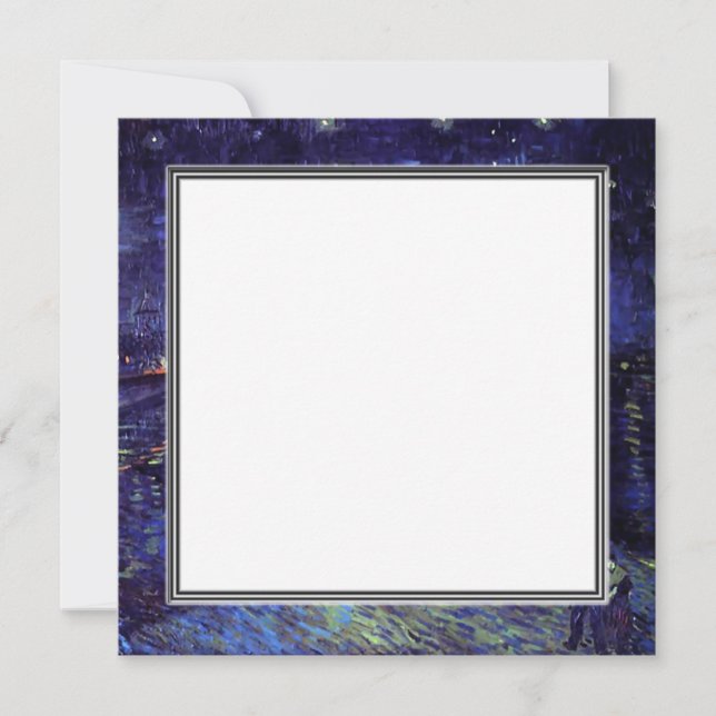 invitación en blanco, noche estrellada de Van Gogh (Anverso)