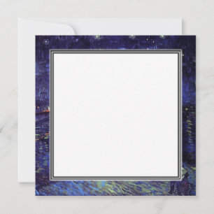 invitación en blanco, noche estrellada de Van Gogh