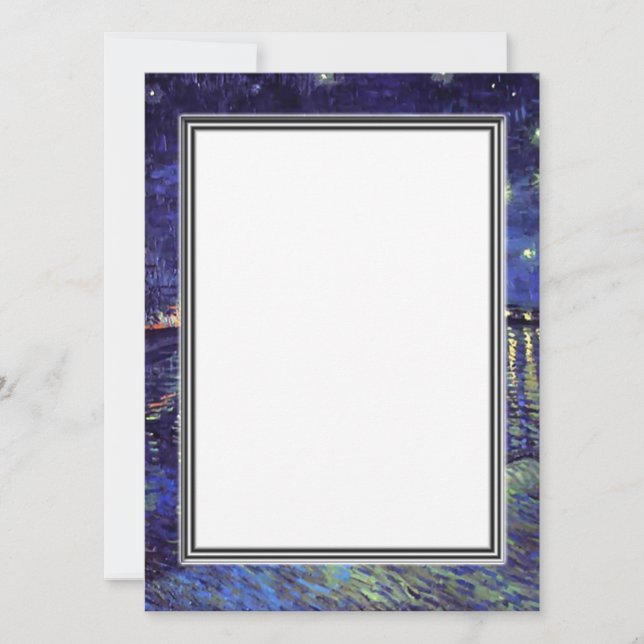 invitación en blanco, noche estrellada de van Gogh (Anverso)