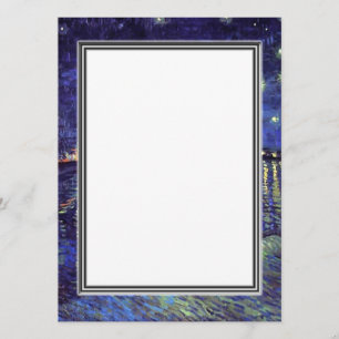 invitación en blanco, noche estrellada de van Gogh