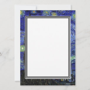 invitación en blanco, noche estrellada de van Gogh