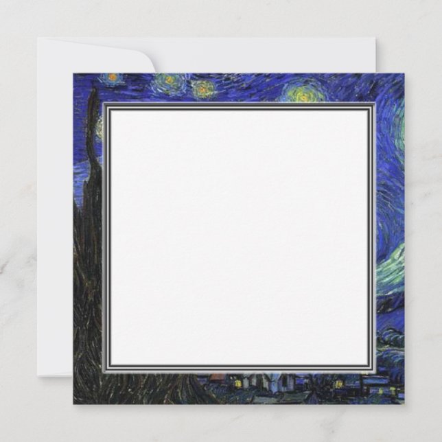 invitación en blanco, noche estrellada de van Gogh (Anverso)