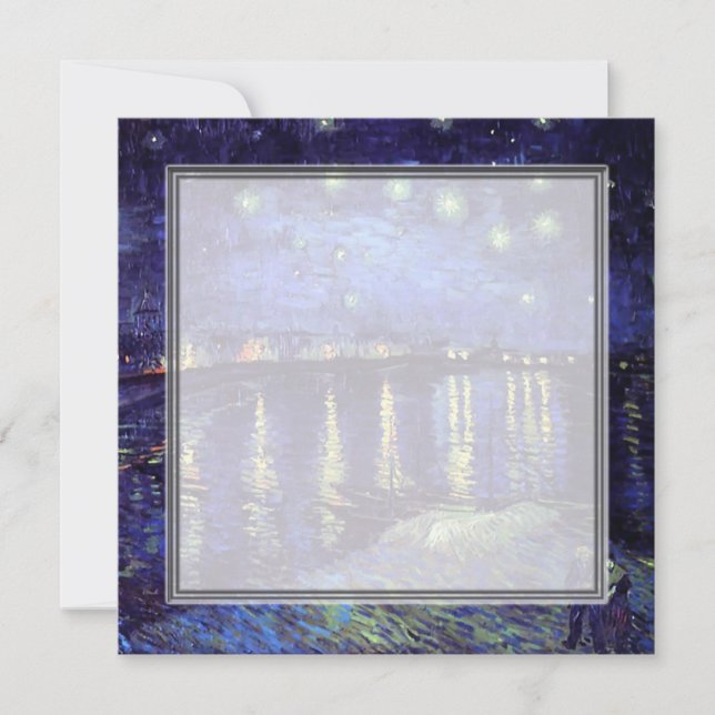 invitación en blanco, noche estrellada de Van Gogh (Anverso)