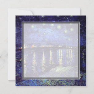 invitación en blanco, noche estrellada de Van Gogh