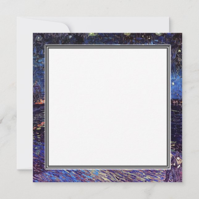 invitación en blanco, noche estrellada de van Gogh (Anverso)