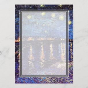 invitación en blanco, noche estrery de van Gogh
