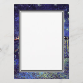 invitación en blanco, noche estrery de van Gogh