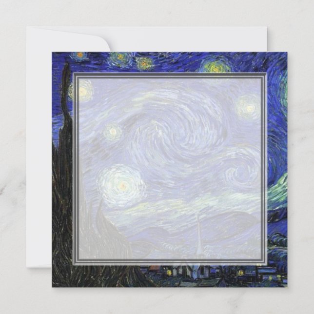 invitación en blanco, noche estrery de van Gogh (Anverso)