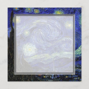 invitación en blanco, noche estrery de van Gogh