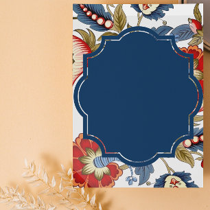Invitación en blanco roja y azul jacobea